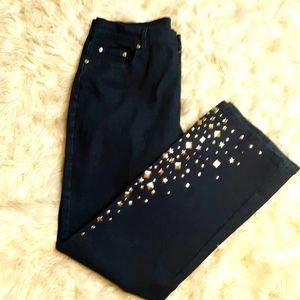 DG2 Indigo Boot Cut Embellished Jeans Sz 14